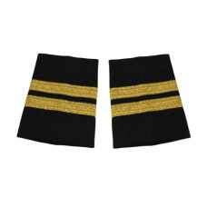 PILOT UNIFORM EPAULETS/PALETERAS 2-BAR GOLD METALLIC BLACK WAPX700-2GM