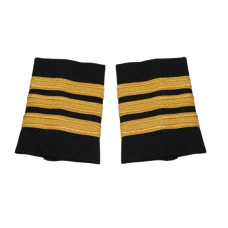 PILOT UNIFORM EPAULETS/PALETERAS 3-BAR GOLD NYLON BLACK WAPX700-3GN