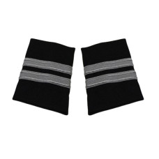 PILOT UNIFORM EPAULETS/PALETERAS 2-BAR SILVER NYLON BLACK WAPX700-2SN