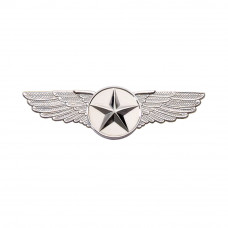 WINGS PIN LARGE SILVER STAR EMBLEM (6.4CM)