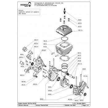 VITTORAZI MOSTER185 CYLINDER GASKET (SET OF 5) M014 VITTORAZI MOSTER185 CYLINDER GASKET (SET OF 5) M014