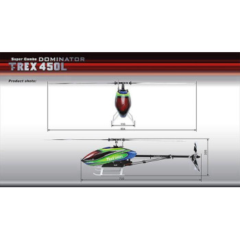 HELICOPTERO ALIGN T-REX 450L DOMINATOR COMBO 3GX FLYBARLESS RH45E10XT