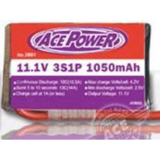 PACK ACE 11.1V 1050MA LIPO 20C 2801/04