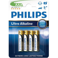 PHILIPS PILA(AAA) ULTRA ALKALINA C/4PILA