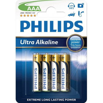 PHILIPS PILA(AAA) ULTRA ALKALINA C/4PILA