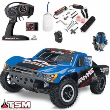 CARRO TRAXXAS 1/10 NITRO SLASH RTR 2WD TSM BLUE 44056-3