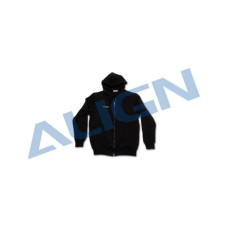 ALIGN ZIPPERED HOODIE DFC BLACK XS