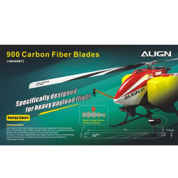 MAIN CARBON BLADE 900MM ALIGN HD900BT AGRICOLA E1