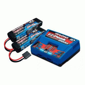 PACK TRAXXAS CARREGADOR DUAL #2972+2 BATERIA 7.4V 7600MAH #2869X 2991