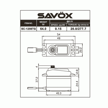 SAVOX SERVO SC-1256TG BLACK EDITION 6V 20KG .15S