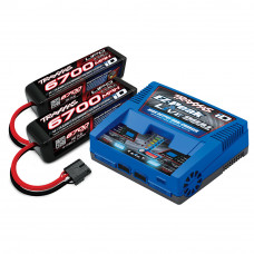 CARREGADOR TRAXXAS DUAL #2973 + 2 BATERIA 14.8V 6700MAH #2890X 2997