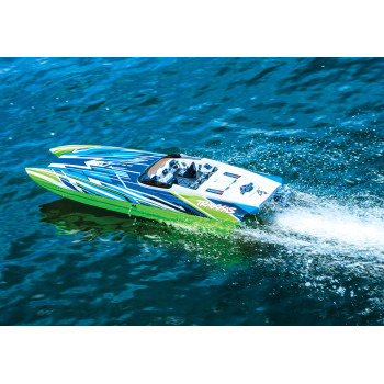 LANCHA TRAXXAS DCB M41 CATAMARAN RTR TQI TSM GREEN 57046-4