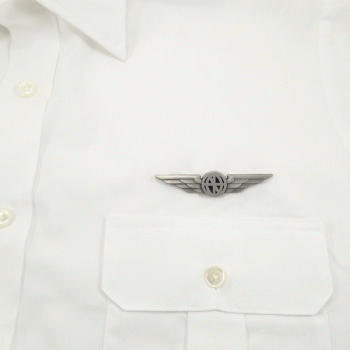 PIN PILOT WINGS LAPEL SILVER AW500-L-S