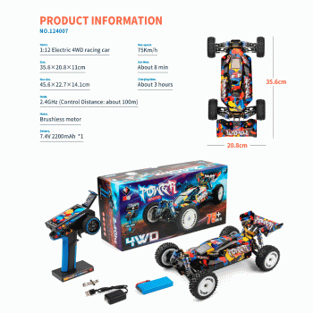 CARRO WLTOYS 1/12 POWER RACING 75KM 4WD 124007
