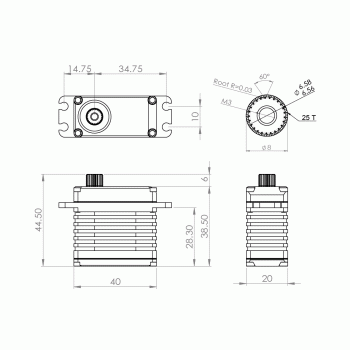 MKS SERVO HBL3850 DIGITAL BRUSHLESS X8 SERIE 57KG S0010016