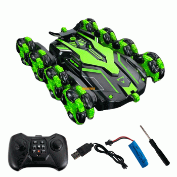 CARRO KING CONTROL LASER RC EIGHT-WHELL 360 STUNT GREEN 8887