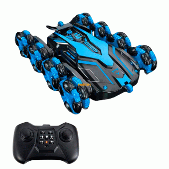 CARRO KING CONTROL LASER RC EIGHT-WHEEL 360 STUNT BLUE 8887