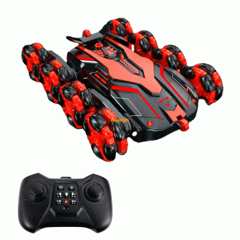 CARRO KING CONTROL LASER RC EIGHT-WHEEL 360 STUNT RED 8887