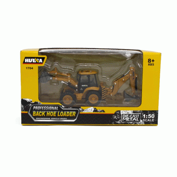 HUINA MINIATURA 1/50 METAL BACK HOE LOADER RETROESCAVADORA 1704