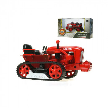 KDW MINIATURA 1/18 METAL TRACKED TRACTOR RED 691012