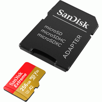 SANDISK MICROSDXC UHS-I EXTREME 256GB 190MB/S CARD WITH ADAPTER