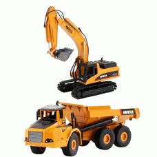 HUINA MINIATURA 1/50 METAL ARTICULATED TRUCK AND EXCAVATOR 1611