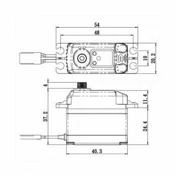 SAVOX SERVO SV-1272SG PLUS HV W/SOFT START 7.4V 40KG 0.09S
