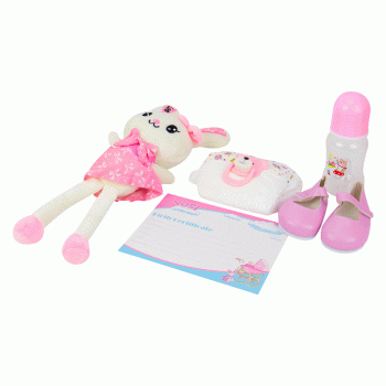 BONECA BABY REBORN V-50 VESTIDO E CASACO ROSA 55CM (SILICONE)