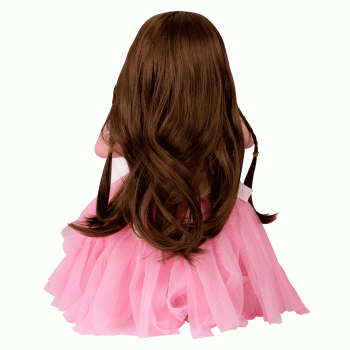 BONECA BABY REBORN V-51 VESTIDO ROSA 48CM (SILICONE)