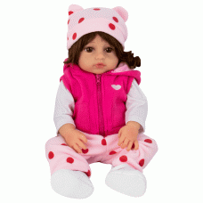 BONECA BABY REBORN V-52 PIJAMA ROSA 48CM (SILICONE)