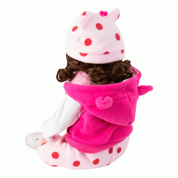 BONECA BABY REBORN V-52 PIJAMA ROSA 48CM (SILICONE)