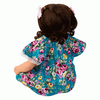 BONECA BABY REBORN V-35 VESTIDO FLORIDO 55CM (SILICONE)