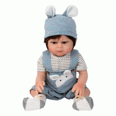 BONECO BABY REBORN V-028 ROUPA LISTRADA 48CM (SILICONE)