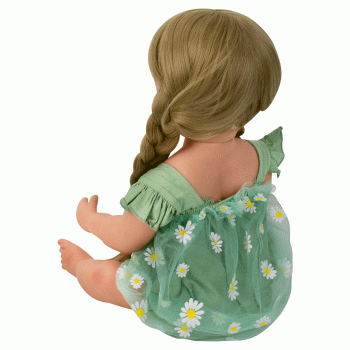 BONECA BABY REBORN V-34 VESTIDO VERDE 55CM (SILICONE)