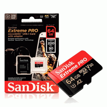 SANDISK MICROSDXC UHS-I EXTREME PRO 64GB 200MB/S CARD WITH ADAPTER