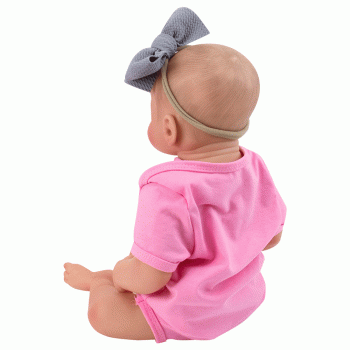 BONECA BABY REBORN V-021 ROUPA ROSA RN OLHO FECHADO 48CM (SILICONE)