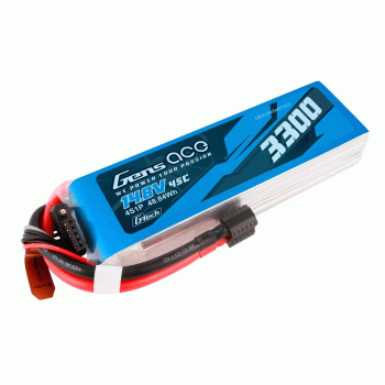 GENS ACE 14.8V 3300MAH 45C 4S EC3 AND DEANS ADAPTER