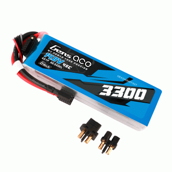 GENS ACE 14.8V 3300MAH 45C 4S EC3 AND DEANS ADAPTER