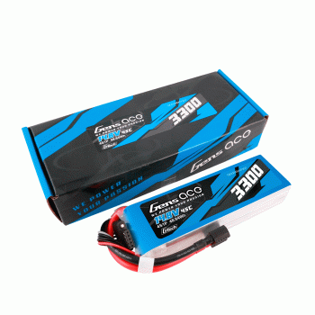 GENS ACE 14.8V 3300MAH 45C 4S EC3 AND DEANS ADAPTER