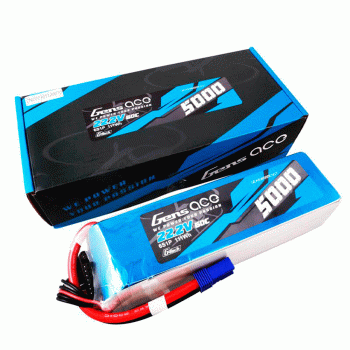 GENS ACE 22.2V 5000MAH 60C 6S G-TECH LIPO EC5 PLUG