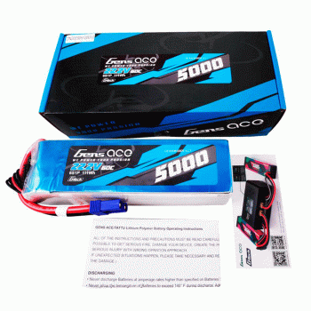 GENS ACE 22.2V 5000MAH 60C 6S G-TECH LIPO EC5 PLUG