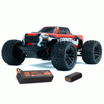 CARRO ARRMA 1/18 GRANITE GROM MEGA 380 BRUSHED 4WD RTR RED ARA2102T2