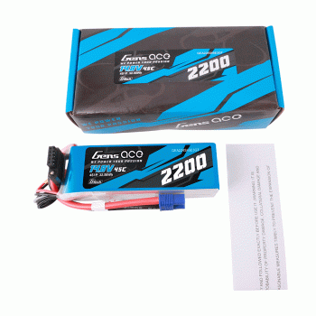 GENS ACE 14.8V 2200MAH 45C 4S G-TECH LIPO EC3 PLUG