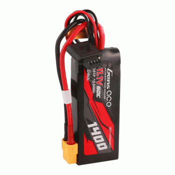 GENS ACE 11.1V 1400MAH 60C 3S LIPO G-TECH XT60 PLUG