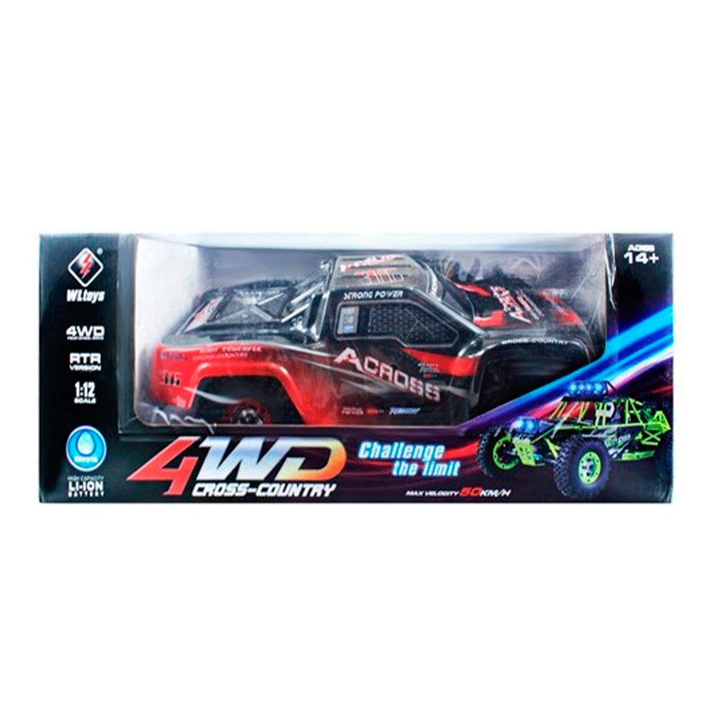 CARRO WLTOYS 1 12 ACROSS HORSE POWER 50KM 4WD RED 12423