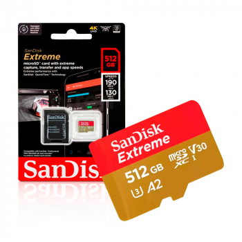 SANDISK MICROSD EXTREME 512GB 190MB/S CARD WITH EXTREME CAPTURE
