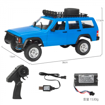 CARRO MNMODEL 1/12 JEEP THROUGH TRUCK 4WD BLUE MN-78