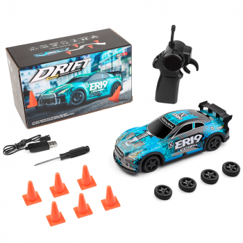 CARRO WLTOYS 1/22 ER19 RTATAMINA RACING 4WD LED SHELL 15KM BLUE 22206