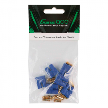 CONECTOR GENS ACE EC3 MALE/FEMALE PLUG SET (3) GEAEC33