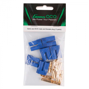 CONECTOR GENS ACE EC5 MALE/FEMALE PLUG SET (3) GEAEC53